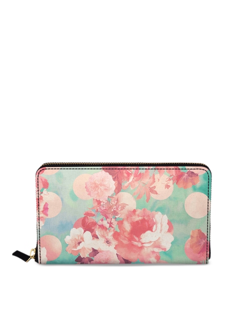 

DailyObjects Blue & Pink Printed Zip Around Wallet