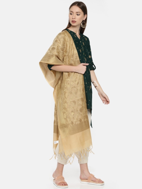 

Melange by Lifestyle Gold-Toned Woven Design Dupatta