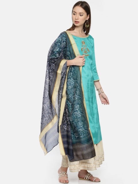 

Melange by Lifestyle Women Navy Blue Printed Dupatta