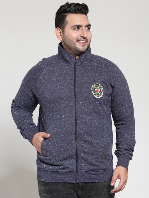 

plusS Blue Self-Design Sweatshirt