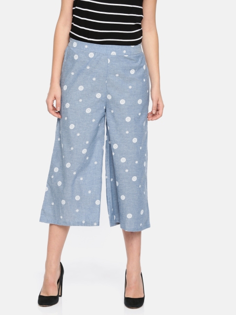 

Colour Me by Melange Women Blue Regular Fit Printed Culottes