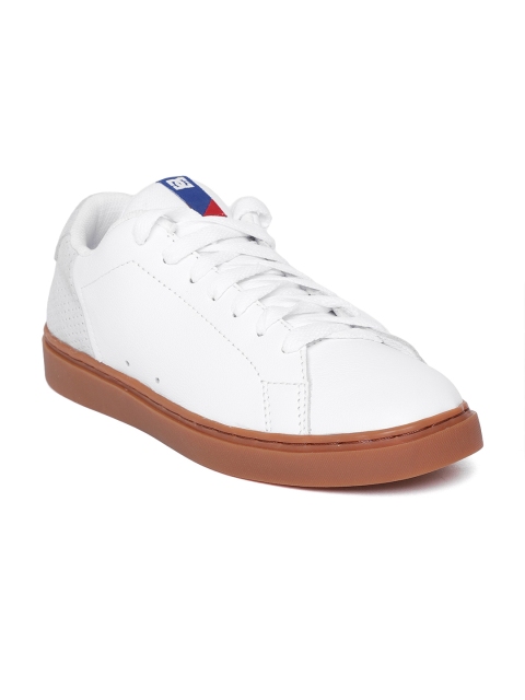 

DC Men White & Grey Leather Colourblocked Sneakers