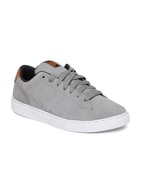 

DC Men Grey Solid Suede Sneakers