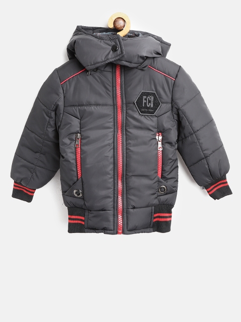 

Fort Collins Boys Black Solid Bomber with Detachable Hood