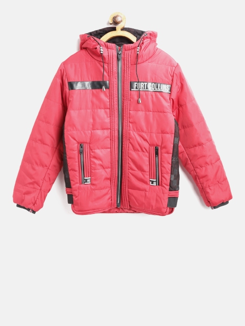 

Fort Collins Boys Red Solid Hooded Padded Jacket