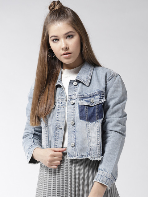 

Madame Women Blue Solid Denim Jacket