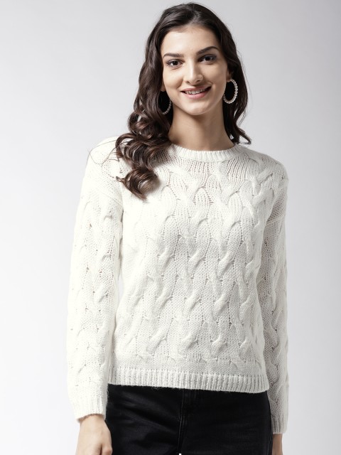 

Madame Women Off-White Cable Knitted Pullover