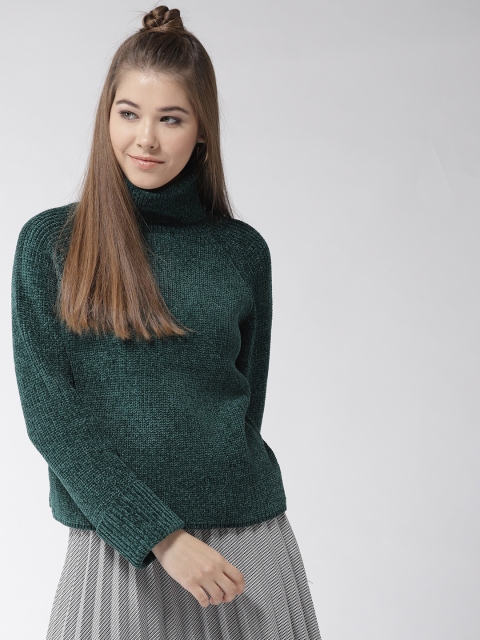 

Madame Women Green Solid Pullover