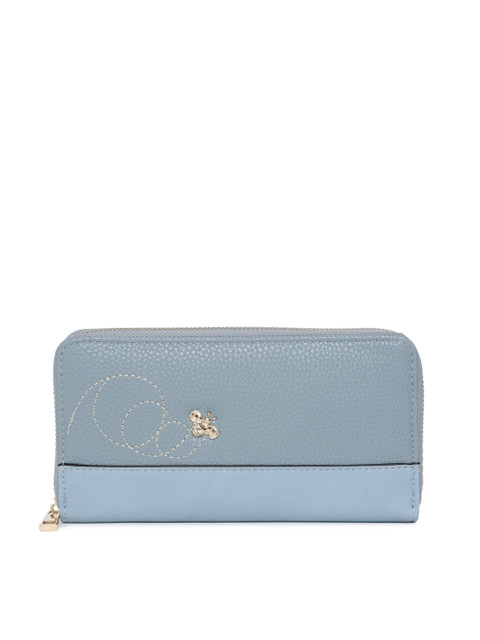 

Accessorize Women Blue Solid Zip Around Wallet