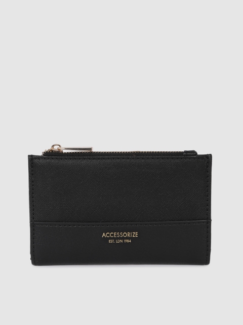 

Accessorize Women Black Solid Two Fold Wallet