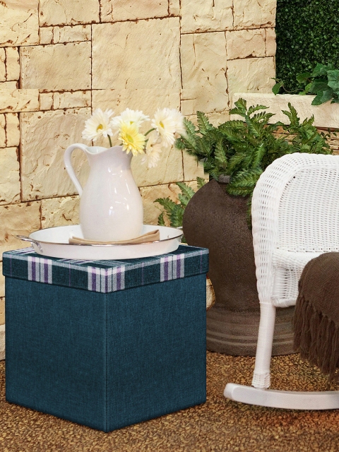 

Story@Home Blue Foldable Ottoman Storage Box Cum Stool