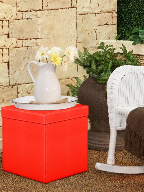 

Story@Home Red Foldable Ottoman Storage Box Cum Stool