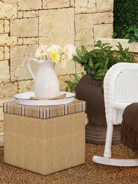 

Story@Home Brown Foldable Ottoman Storage Box Cum Stool