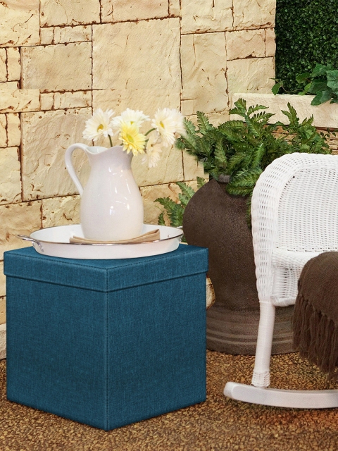 

Story@Home Navy Blue Foldable Ottoman Storage Box Cum Stool