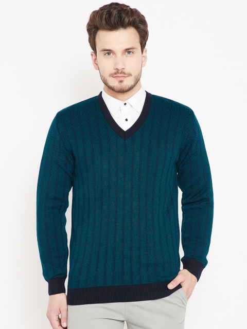 

Pierre Carlo Men Blue Striped Pullover