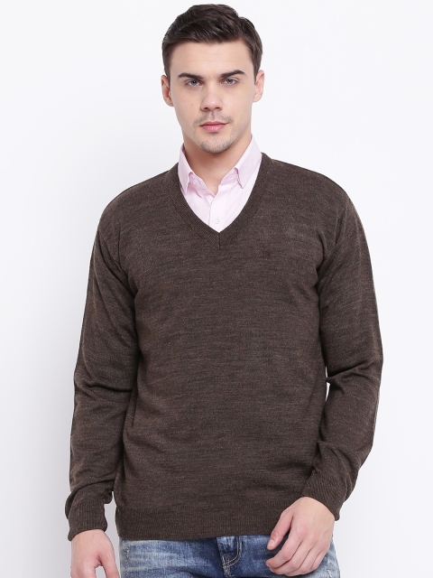 

Pierre Carlo Men Coffee Brown Solid Pullover