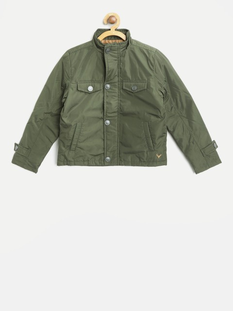 

Allen Solly Junior Boys Olive Green Solid Padded Jacket