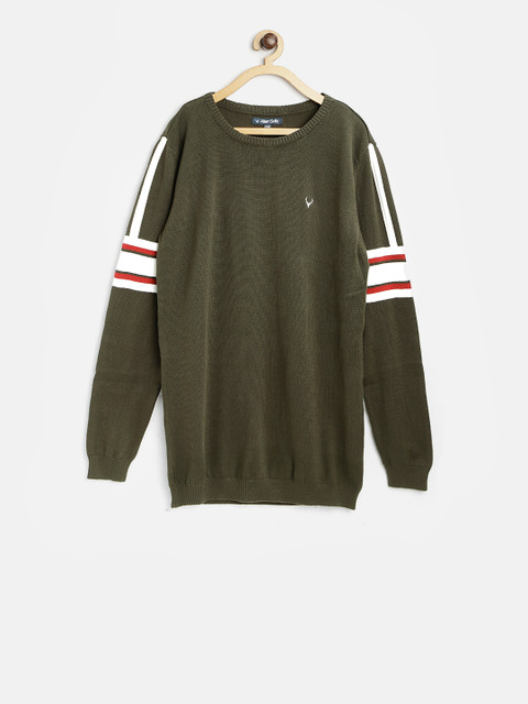 

Allen Solly Junior Boys Olive Green Solid Pullover