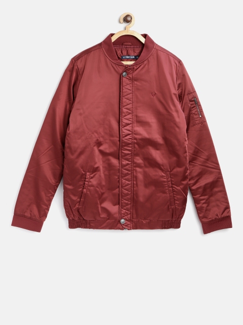 

Allen Solly Junior Boys Maroon Solid Bomber Jacket