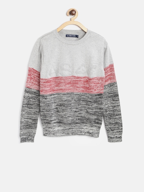 

Allen Solly Junior Boys Grey & Red Colourblocked Pullover