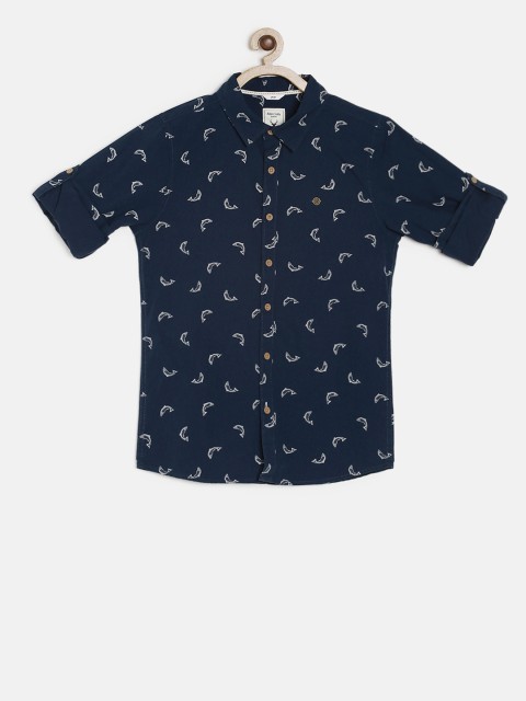

Allen Solly Junior Boys Navy Blue Regular Fit Printed Casual Shirt