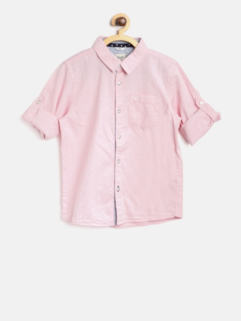 

Allen Solly Junior Boys Pink Regular Fit Printed Casual Shirt