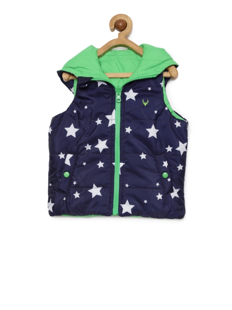 

Allen Solly Junior Boys Navy Blue Printed Reversible Padded Jacket