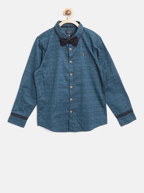 

Allen Solly Junior Boys Teal Blue Regular Fit Printed Casual Shirt
