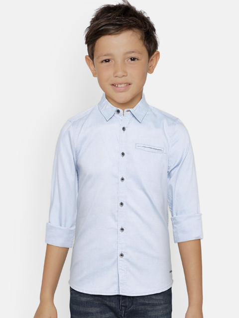 

Allen Solly Junior Boys Blue Slim Fit Solid Casual Shirt