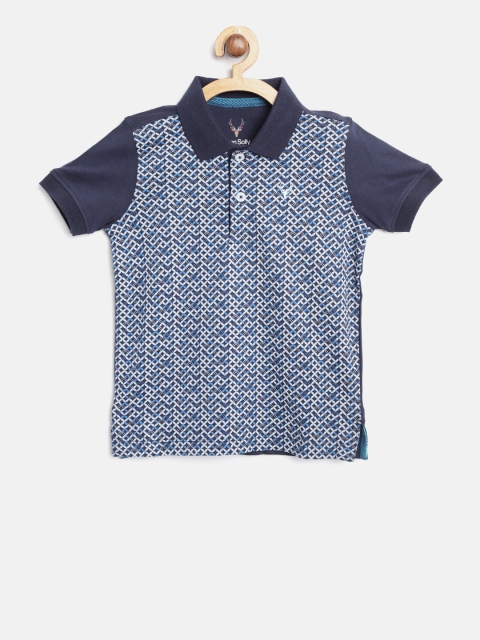

Allen Solly Junior Boys Blue Printed Polo Collar T-shirt