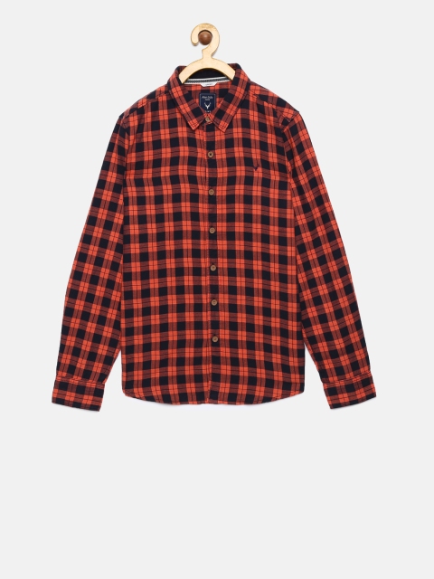 

Allen Solly Junior Boys Orange & Black Regular Fit Checked Casual Shirt