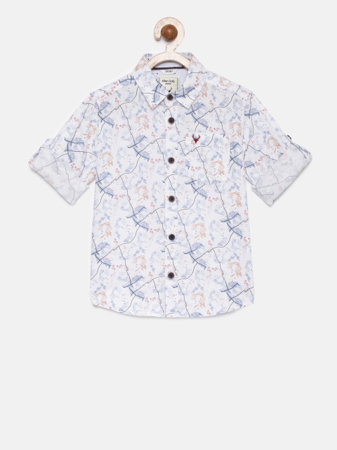 

Allen Solly Junior Boys White & Blue Regular Fit Printed Casual Shirt