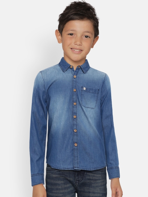 

Allen Solly Junior Boys Blue Regular Fit Washed Denim Shirt