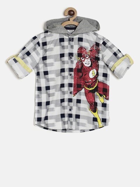 

Allen Solly Junior Boys Grey Regular Fit Printed Casual Shirt