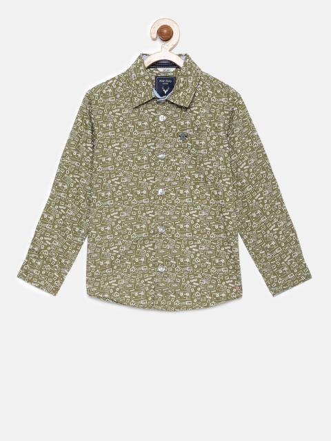 

Allen Solly Junior Boys Olive Green Regular Fit Printed Casual Shirt