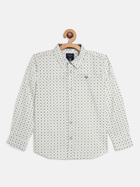 

Allen Solly Junior Boys White & Black Cotton Sport Fit Ditsy Print Casual Shirt