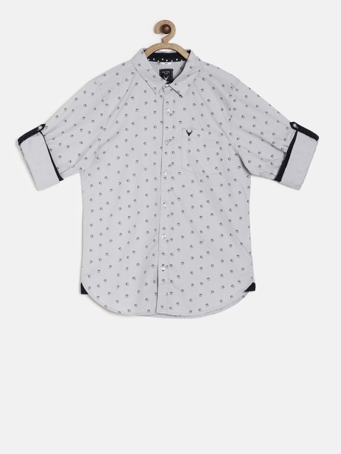 

Allen Solly Junior Boys Grey Regular Fit Printed Casual Shirt