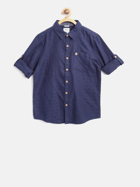 

Allen Solly Junior Boys Navy Blue Regular Fit Striped Casual Shirt