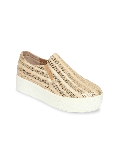

ESTATOS Women Gold-Toned Slip On Casual Shoes