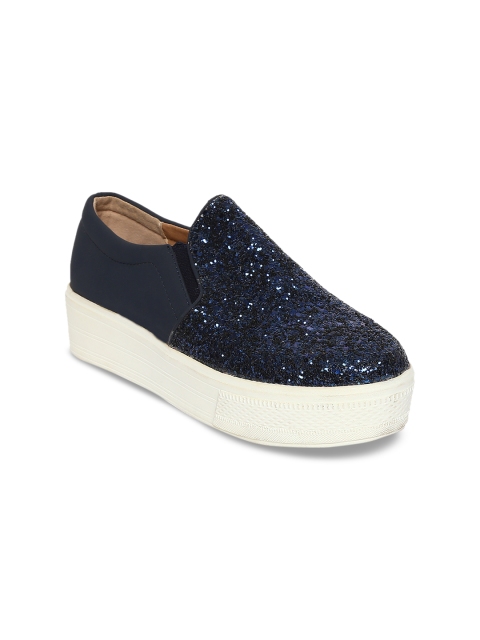

ESTATOS Women Blue Embellished Slip-On Sneakers