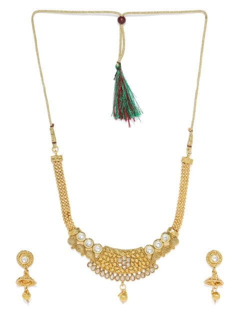 

Spargz Women Gold-Plated Kundan Studded Jewellery Set