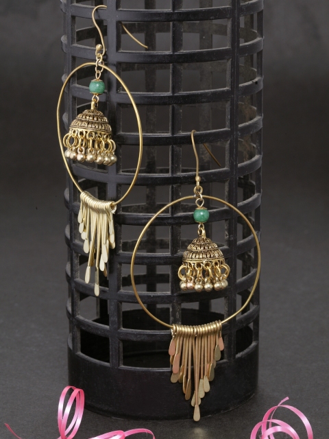 

DIVA WALK Gold-Toned Contemporary Jhumkas
