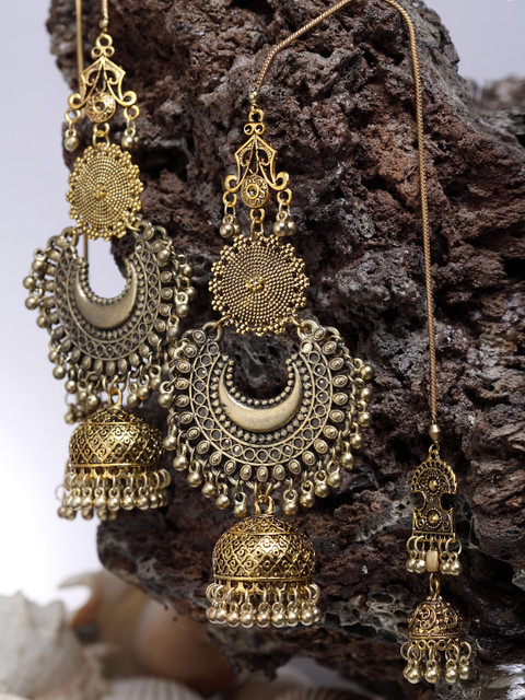 

DIVA WALK Women Gold-Plated Handcrafted Contemporary Jhumkas