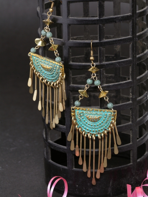 

DIVA WALK Gold-Plated Blue Handcrafted Contemporary Drop Earrings
