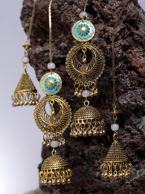 

DIVA WALK Women Gold-Plated Contemporary Jhumkas