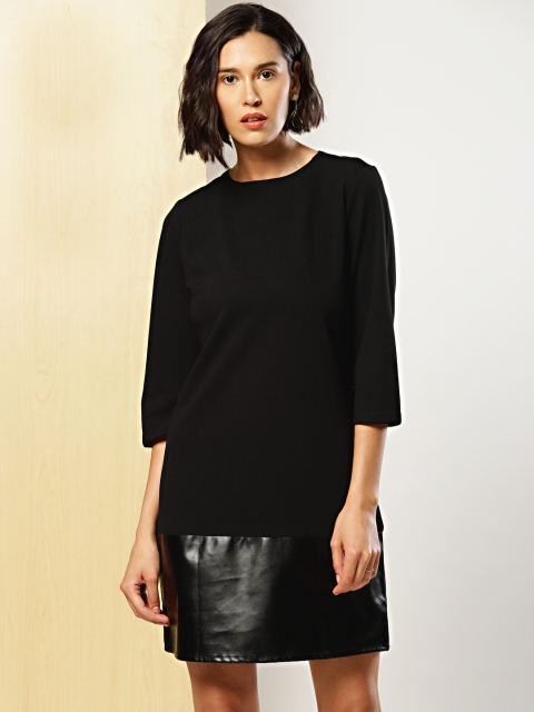 

her by invictus Women Black Solid Sheath Dress