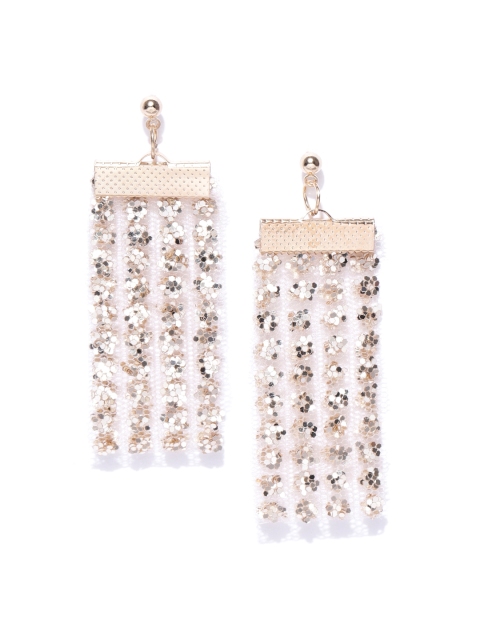 

OOMPH Gold-Toned Handcrafted Shimmer Geometric Drop Earrings