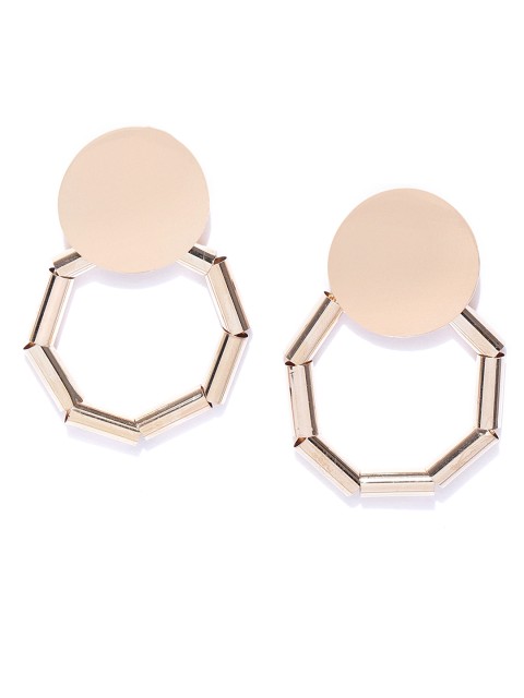 

OOMPH Gold-Toned Handcrafted Geometric Drop Earrings