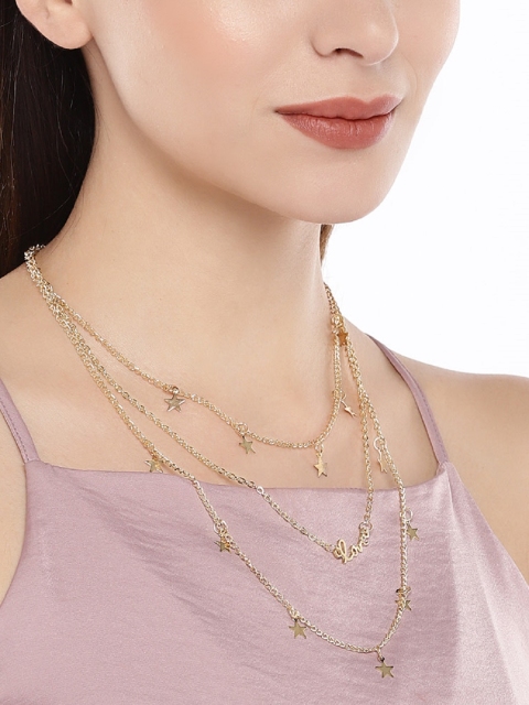 

OOMPH Gold-Toned Star-Shaped Layered Necklace