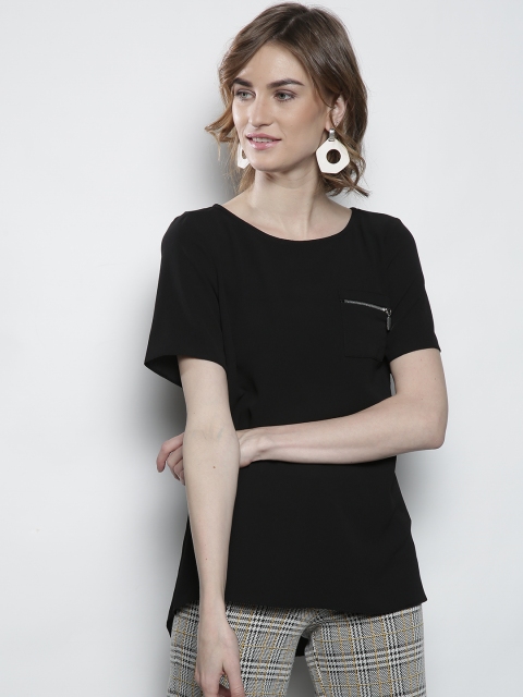 

DOROTHY PERKINS Women Black Solid Regular Top